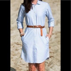 Kiel James Patrick Scallop Oxford Shirt Dress